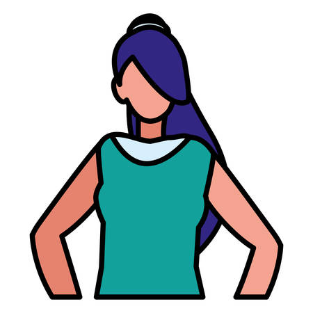 beautiful and young woman character vector illustration designのイラスト素材