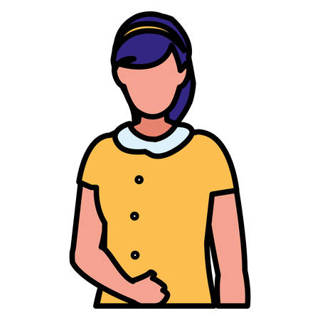 beautiful and young woman character vector illustration designのイラスト素材