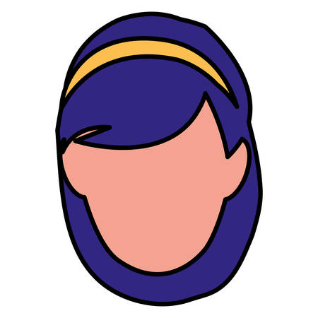 beautiful woman head avatar character vector illustration designのイラスト素材