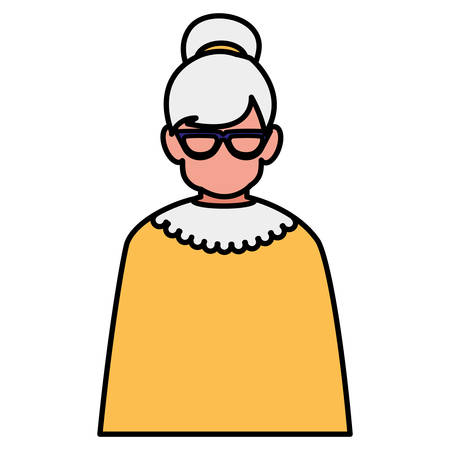 cute grandmother avatar character vector illustration designのイラスト素材