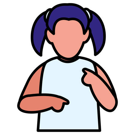 beautiful little girl character vector illustration designのイラスト素材