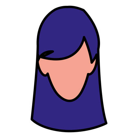 beautiful woman head avatar character vector illustration designのイラスト素材