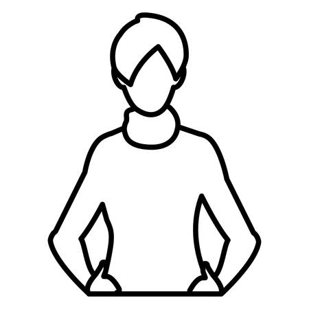 beautiful and young woman character vector illustration designのイラスト素材