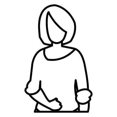 beautiful and young woman character vector illustration designのイラスト素材