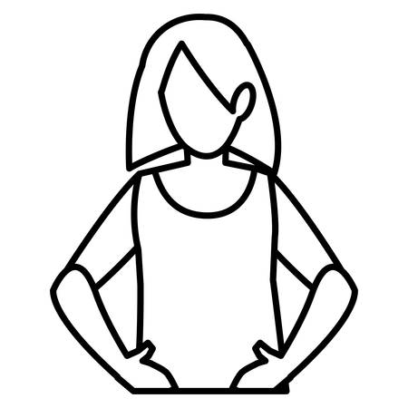 beautiful and young woman character vector illustration designのイラスト素材