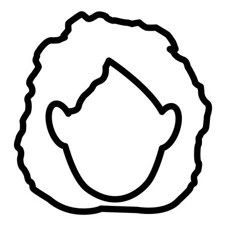 beautiful woman head avatar character vector illustration designのイラスト素材