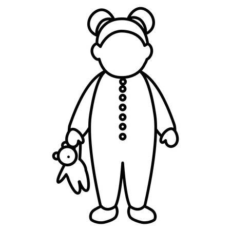 beautiful little girl character vector illustration designのイラスト素材