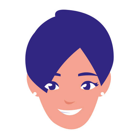 beautiful woman head avatar character vector illustration designのイラスト素材