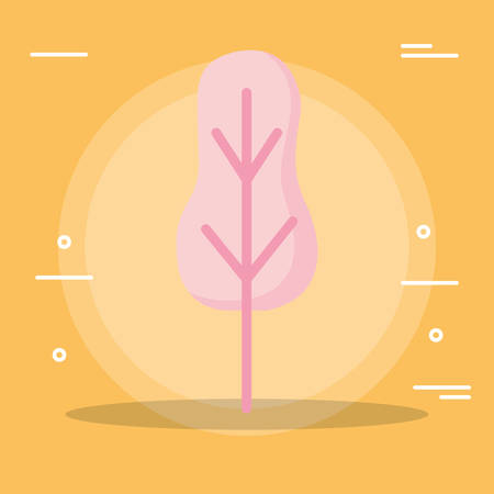 Abstract tree icon Over yellow background, vector illustrationのイラスト素材