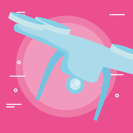 Drone icon Over pink background, vector illustrationのイラスト素材