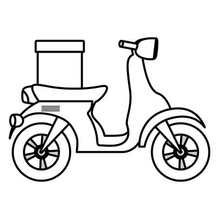Motorcycle with a box over white background, vector illustrationのイラスト素材