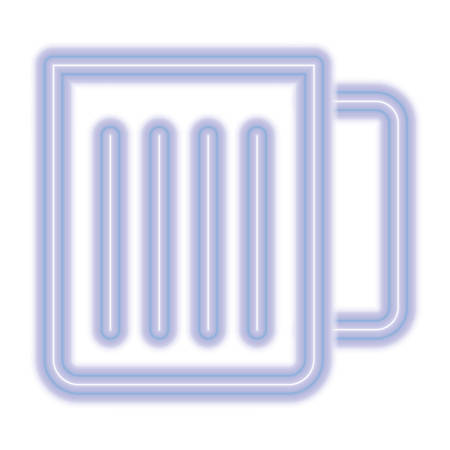 Beer jar icon over white background, colorful neon design. vector illustrationのイラスト素材