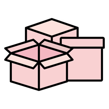Boxes over white background, vector illustrationのイラスト素材