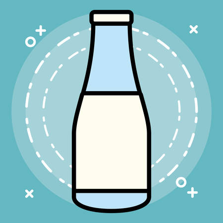 Milk bottle icon over blue background, colorful design. vector illustrationのイラスト素材