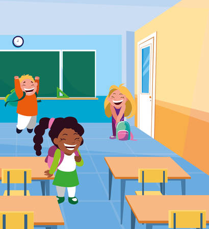 little students kids in the classroom vector illustration designのイラスト素材