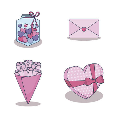 love card set icons vector illustration designのイラスト素材