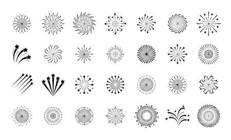 set of monochrome splash lights vector illustration designのイラスト素材