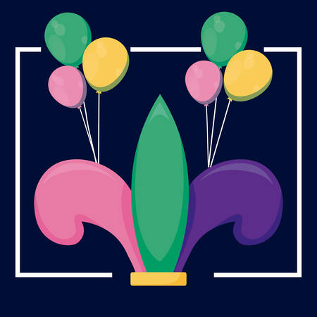 mardi gras card with joker hat vector illustration designのイラスト素材