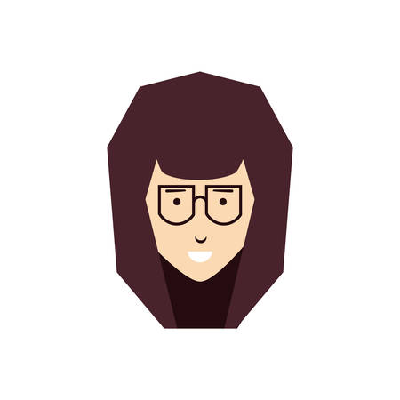 head of young woman with eyeglasses vector illustration designのイラスト素材