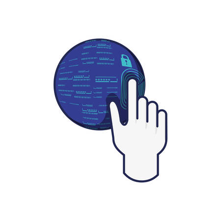 sphere browser with hand pointer mouse vector illustration designのイラスト素材