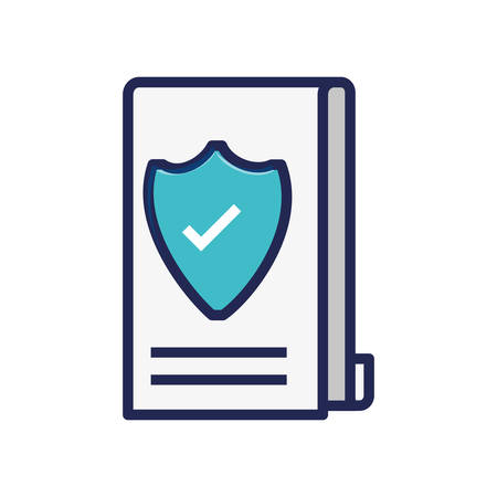 document paper with shield vector illustration designのイラスト素材