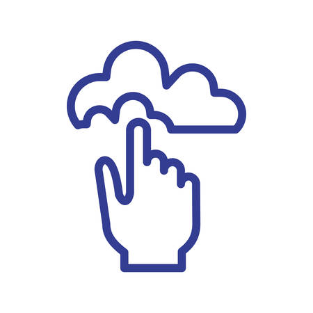 cloud computing with hand pointer mouse vector illustration designのイラスト素材