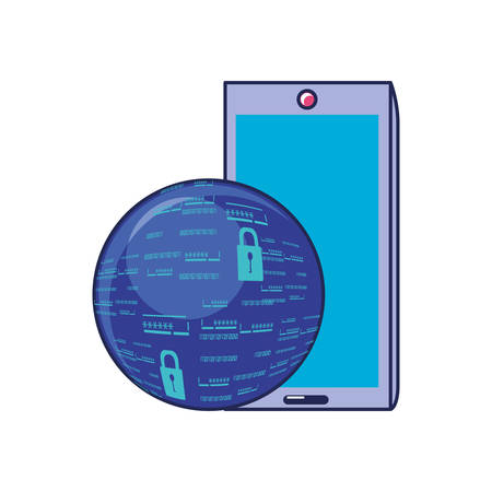 smartphone device with sphere browser vector illustration designのイラスト素材