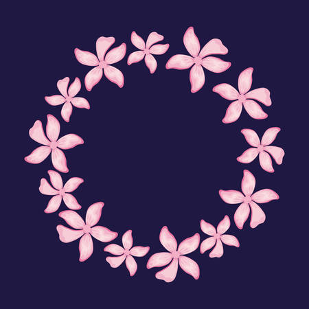 circular floral decoration icon vector illustration designのイラスト素材