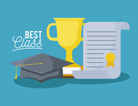 set of icons graduation celebration vector illustration designのイラスト素材