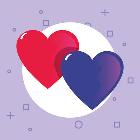 romantic hearts happy valentines day vector illustrationのイラスト素材