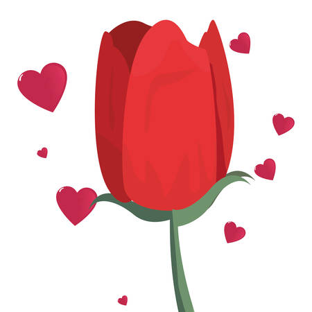 flower hearts love happy valentines day vector illustrationのイラスト素材