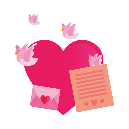mail letter hearts happy valentines day vector illustrationのイラスト素材