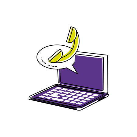 laptop computer with phone vector illustration designのイラスト素材