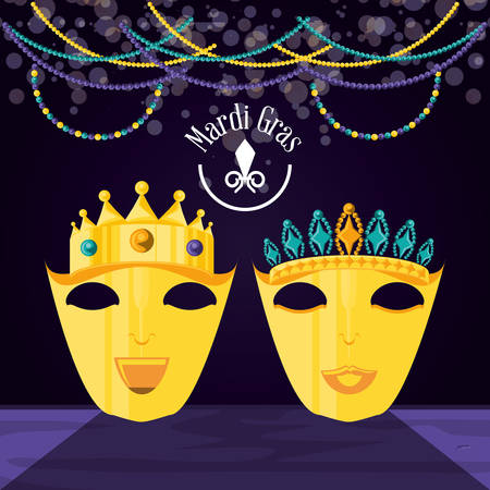 mask carnival of mardi gras celebration vector illustration designのイラスト素材