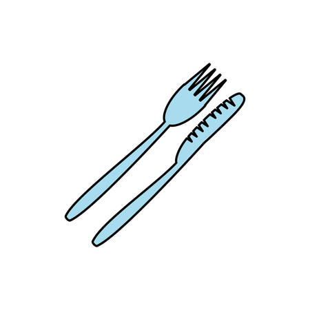 fork with knife isolated icon vector illustration designのイラスト素材