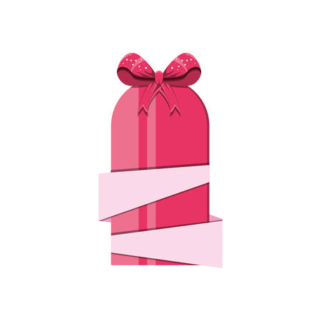 gift present with bow isolated icon vector illustration designのイラスト素材