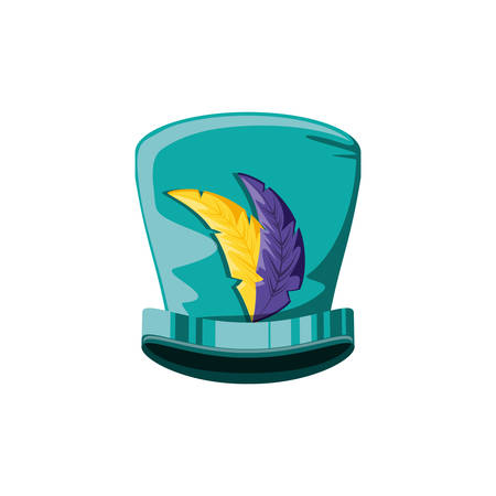 carnival top hat with feathers vector illustration designのイラスト素材