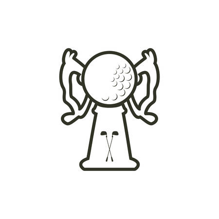 trophy with ball golf isolated icon vector illustration designのイラスト素材