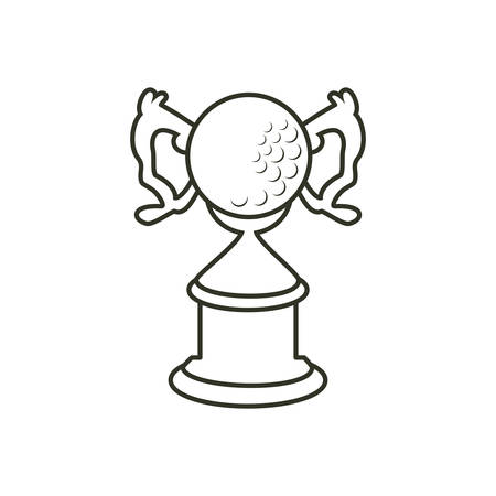 trophy with ball golf isolated icon vector illustration designのイラスト素材