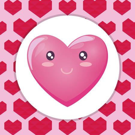 heart face emoticon character vector illustration designのイラスト素材
