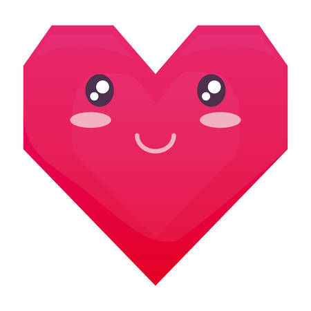 heart face emoticon character vector illustration designのイラスト素材