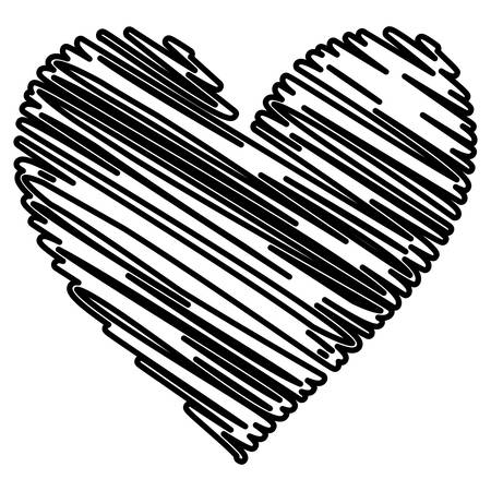 heart love with stripes valentines card vector illustration designのイラスト素材