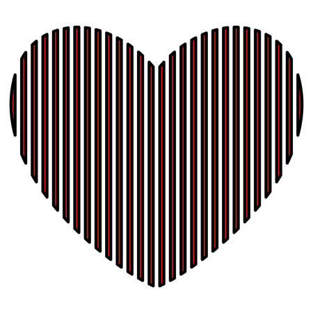 heart love with stripes valentines card vector illustration designのイラスト素材