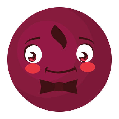 happy gentleman emoticon with bowtie vector illustration designのイラスト素材