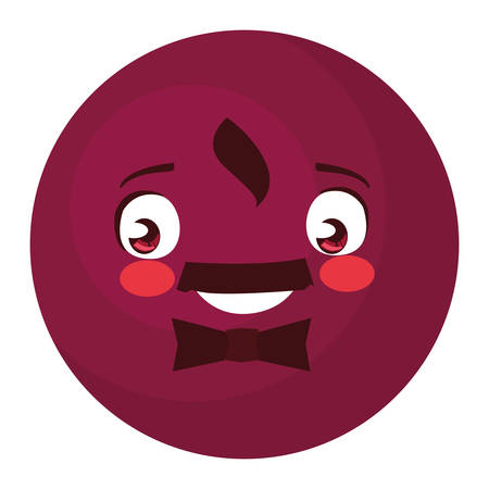 happy gentleman emoticon with bowtie vector illustration designのイラスト素材
