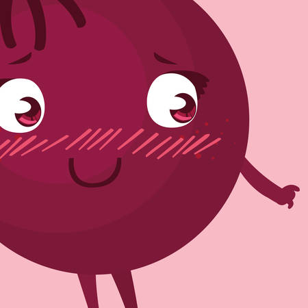 happy emoticon kawaii character vector illustration designのイラスト素材