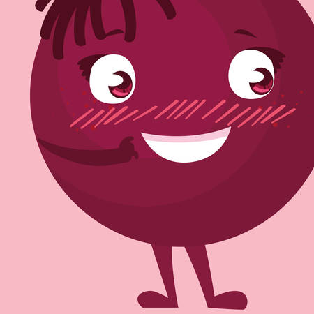 happy emoticon kawaii character vector illustration designのイラスト素材