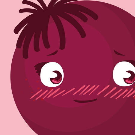 happy emoticon kawaii character vector illustration designのイラスト素材