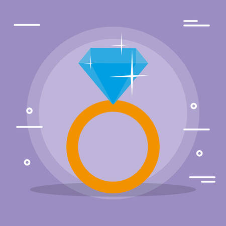 ring with diamond love vector illustration designのイラスト素材
