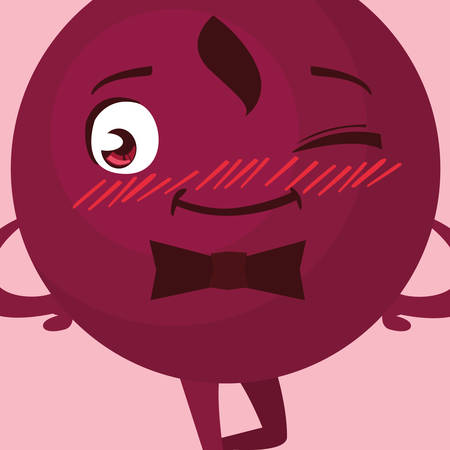 happy gentleman emoticon with bowtie vector illustration designのイラスト素材